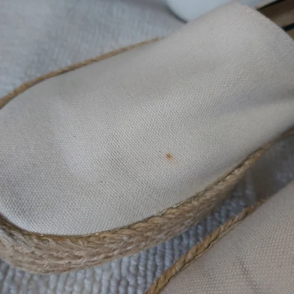 Y2K Keds beige canvas platform espadrilles loafers slip on shoes - Picture 5 of 15